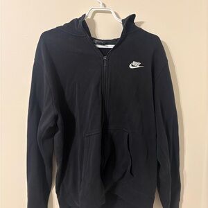 Nike Black Full-Zip Hoodie with White Logo Tag